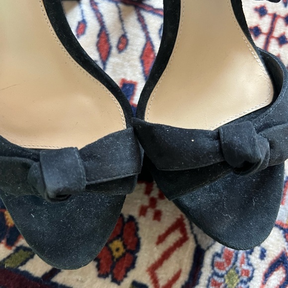 LEXANDRE BIRMAN 
Clarita Bow-Embellished Suede Platform Sandals - Black, size 36 - Picture 4 of 8
